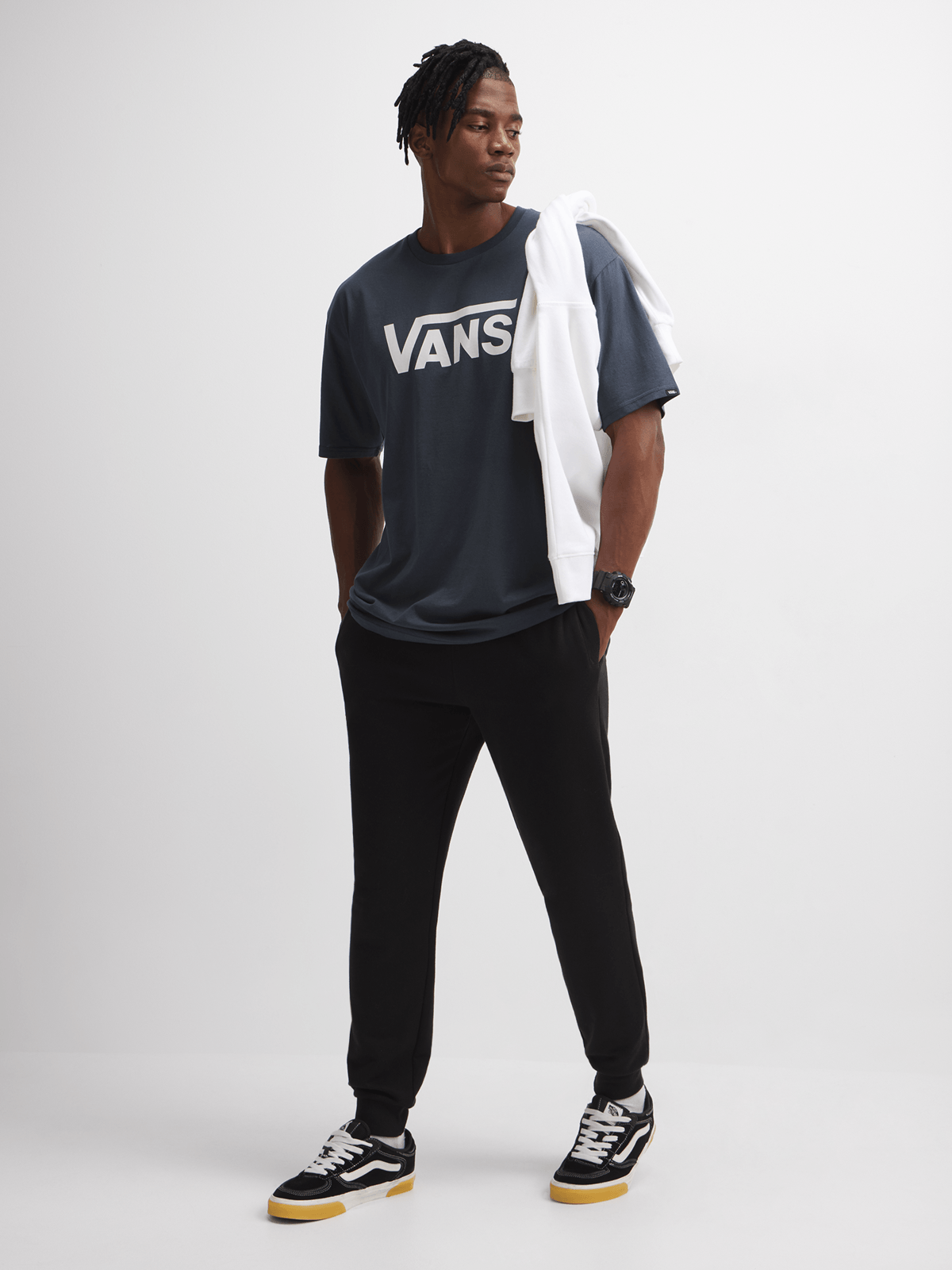 Vans Men's Classic Indigo Marshmallow Short Sleeve Crew Neck T-Shirt