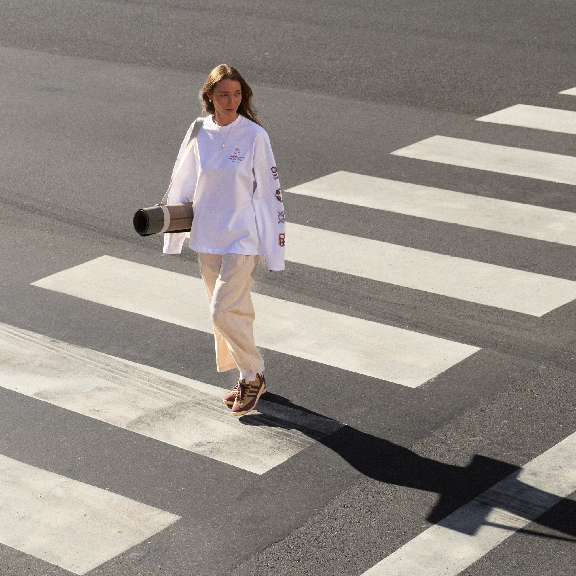 Yoga strap + mat carrier ~ Rose clay