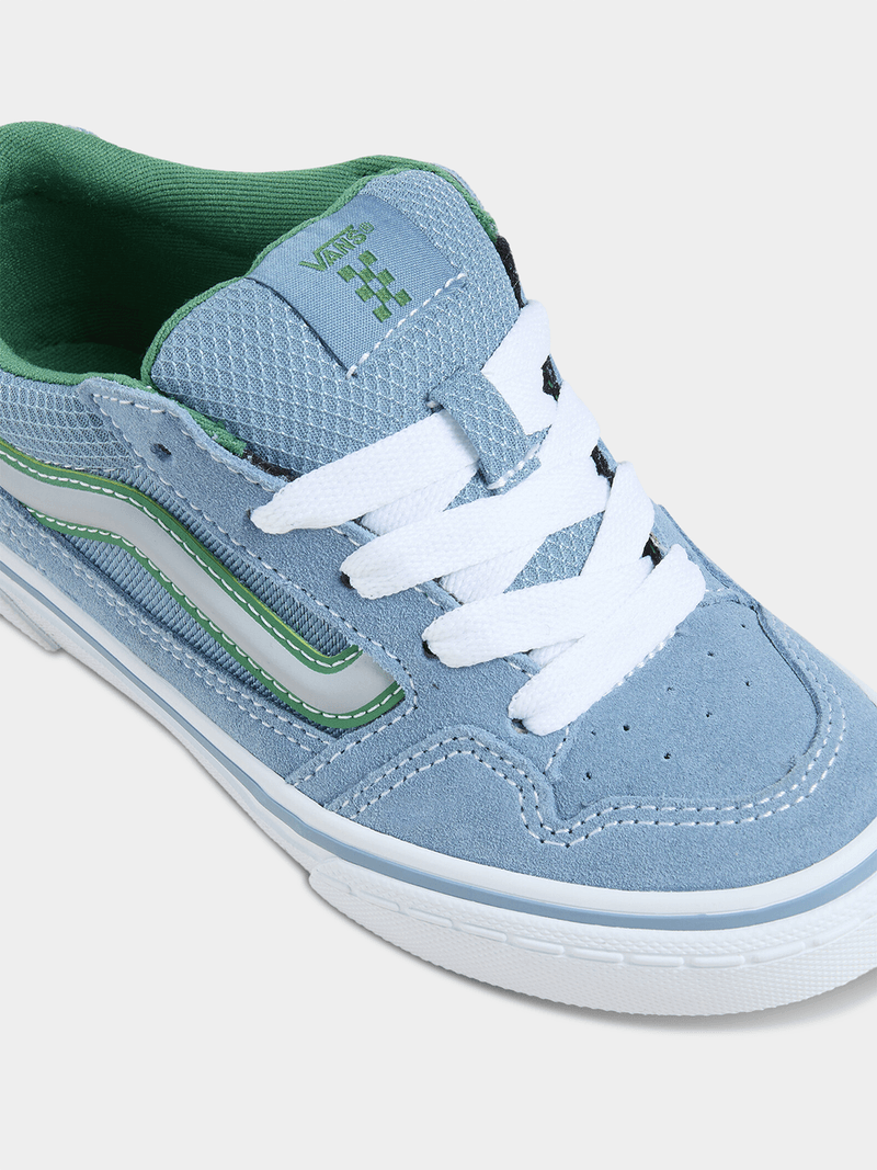 Vans Caldrone Junior Grade-School Sneakers - Vibrant Blue Green White Comfort