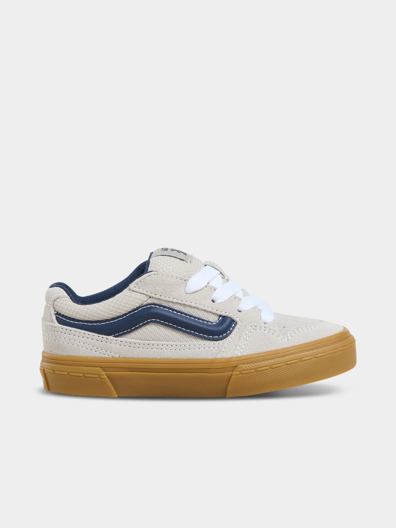 Vans Kids Caldrone Beige Navy Gum Sneakers: Stylish, Durable, Comfortable Footwear