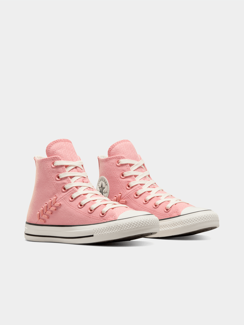 Converse Womens Chuck Taylor All Star Crafted Laces Flamingo Pink High-Top Sneakers