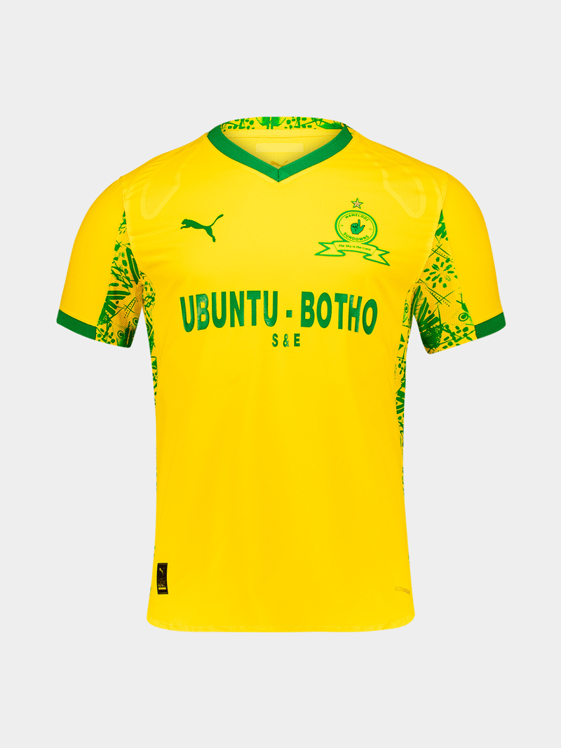 Puma Youth Mamelodi Sundowns Yellow Home Soccer Jersey 25/26 Slim-Fit Tee