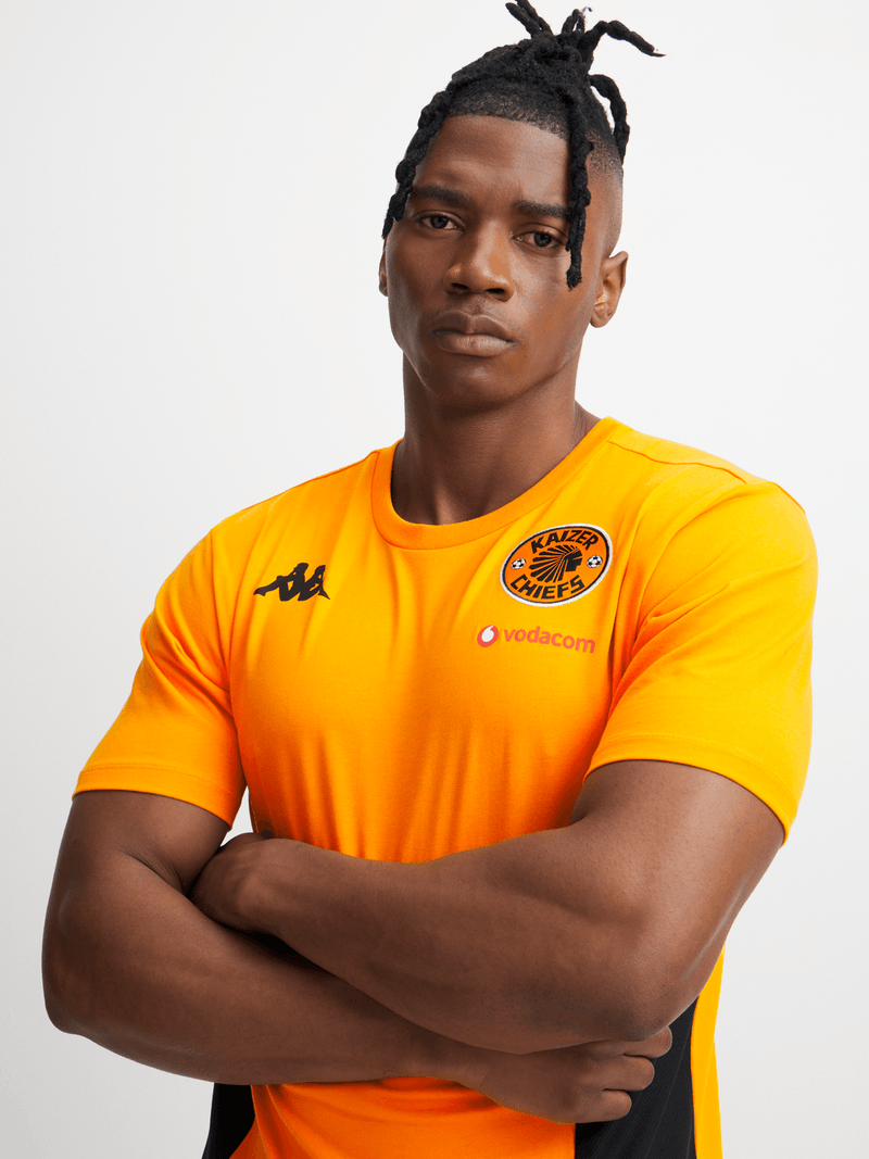 Kappa Men's Kaizer Chiefs Millido Travel Yellow Tee with Iconic Logo