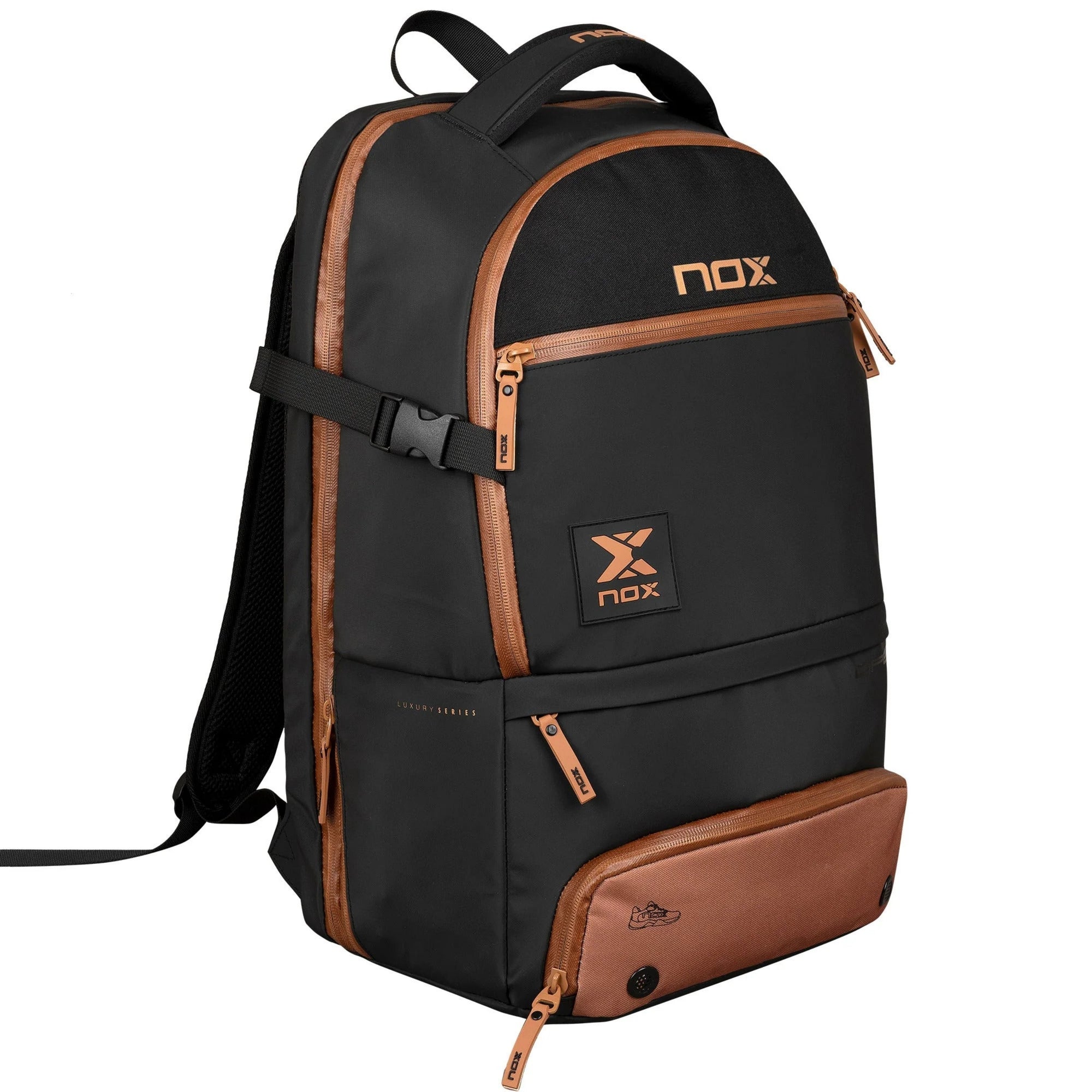 NOX Luxury Open Series Backpack - Black/Brown - Left