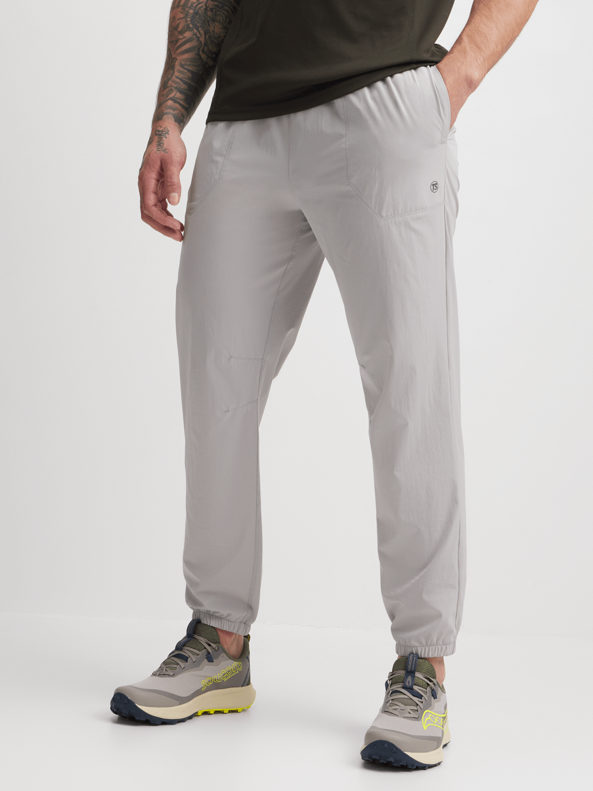 Men's Performance Hybrid Stretch Jogger Pants - Silver Grey Athletic Comfort