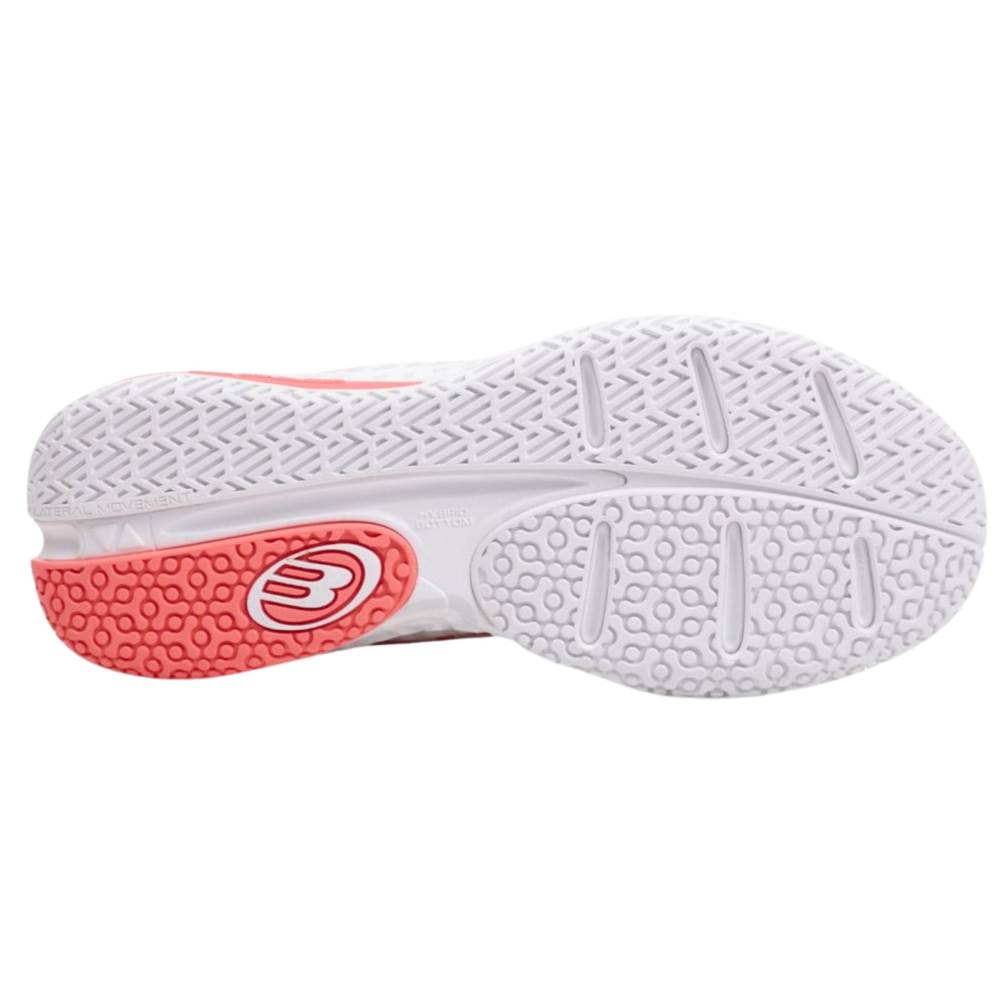 Bullpadel Ionic W 25V Padel Shoes - White/Pink - Outsole