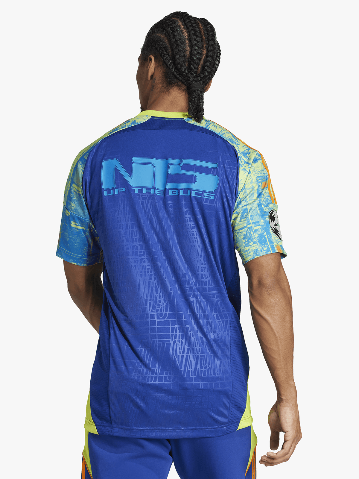 adidas Mens Orlando Pirates NTS UBP Navy Orange Jersey Football Shirt