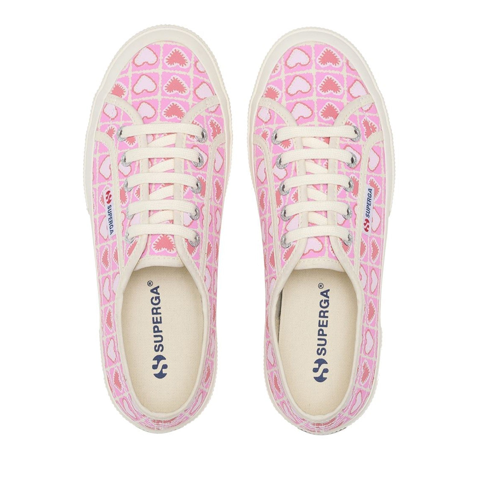 2750 HEART CROCHET - PINK BEIGE CORAL