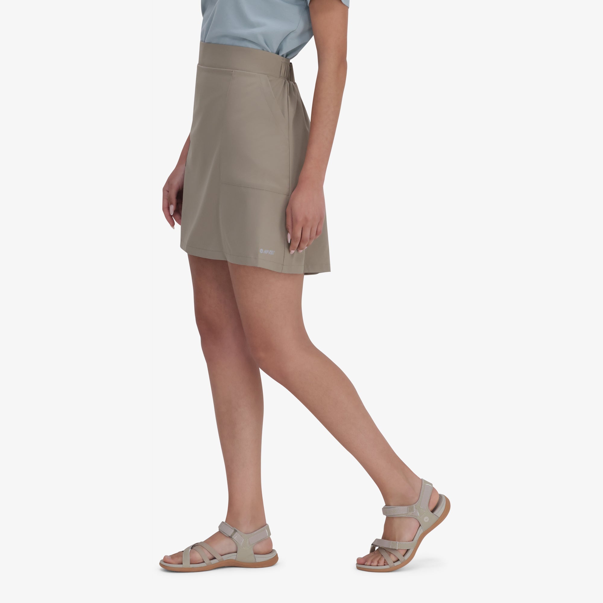 Hi-Tec Ladies Savannah A-Line Skirt: 4-Way Stretch, Elastic Waistband, Pockets