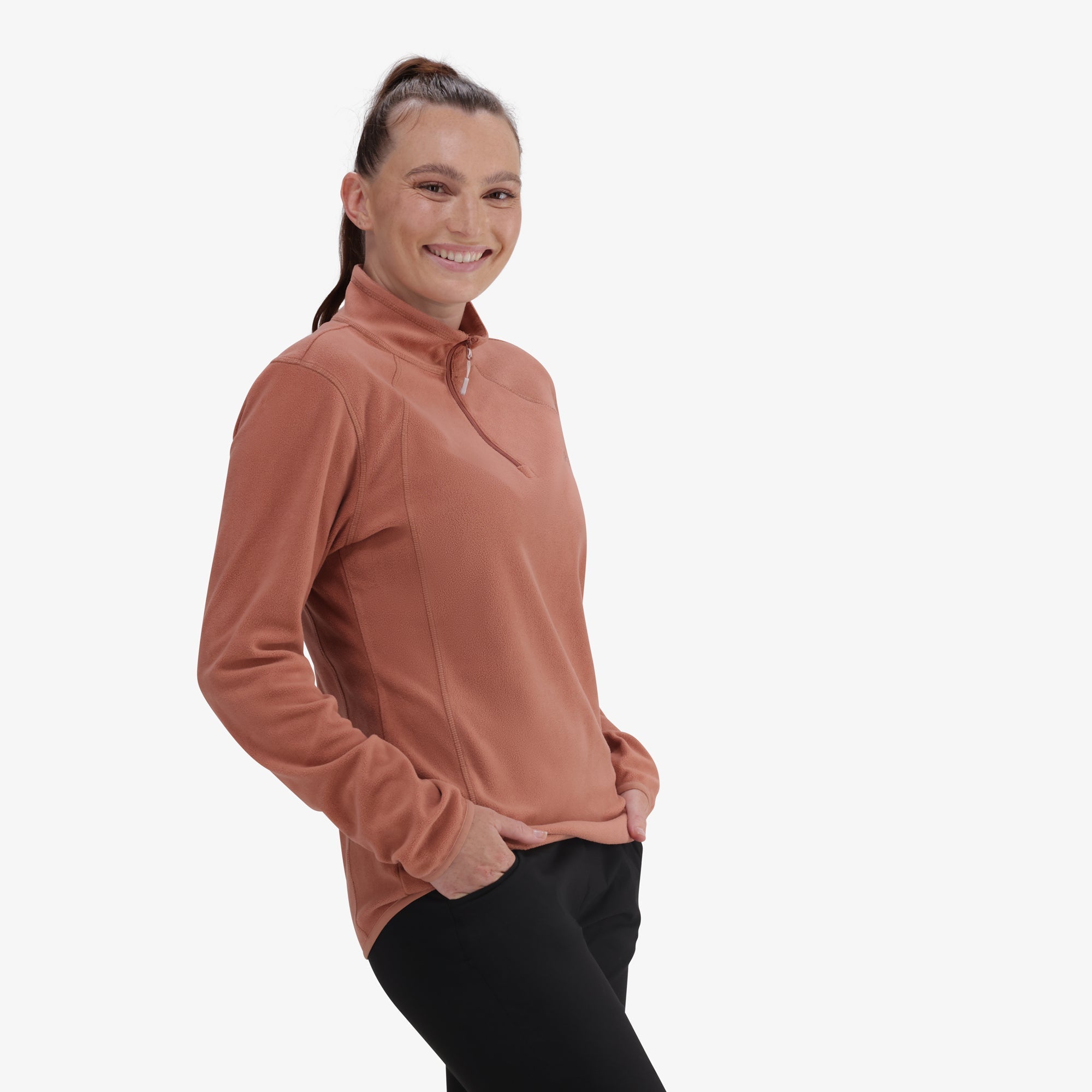 Hi-Tec Women's Performance Tech 1/4 Zip Microfleece Jacket Warm Layer