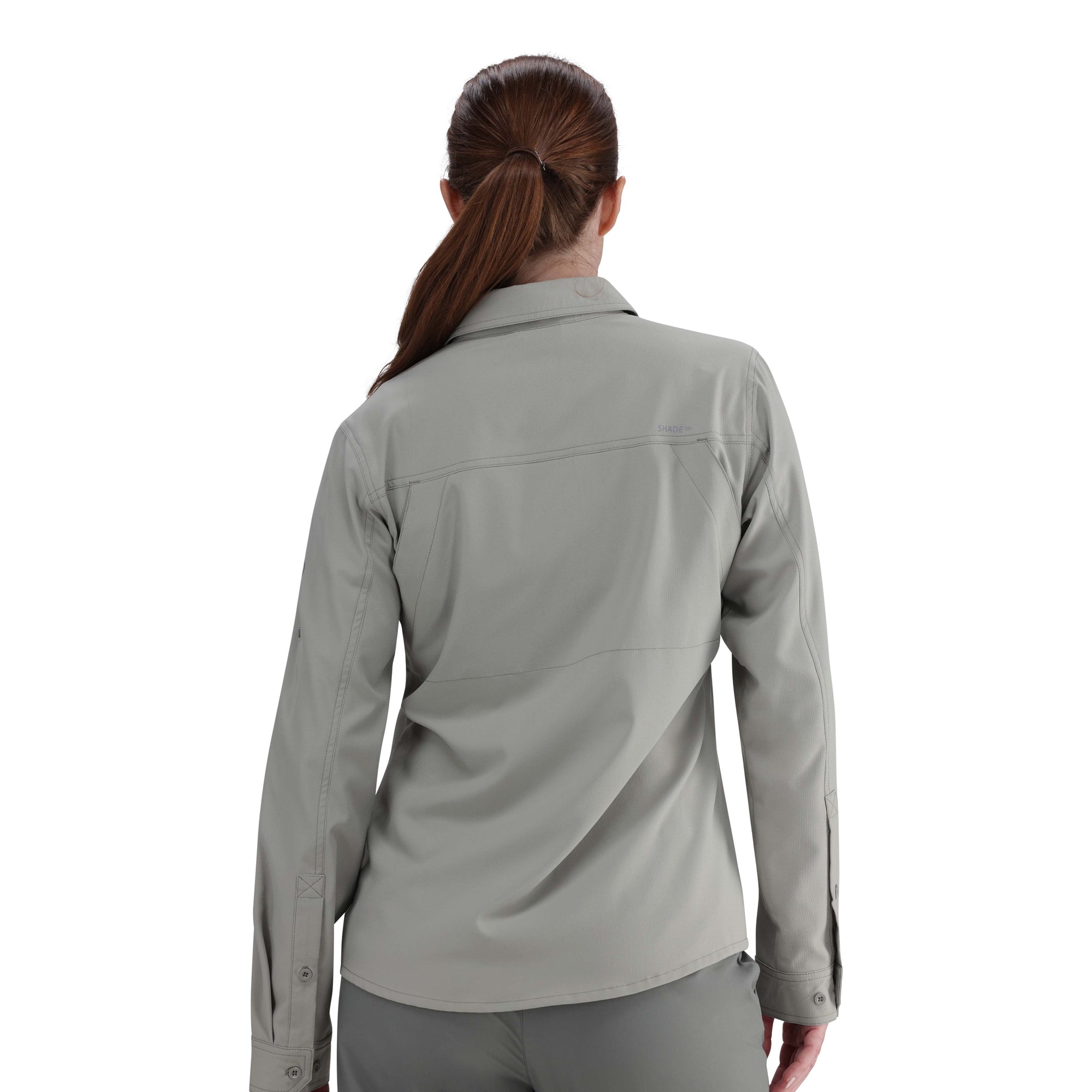 Durable Hi-Tec Ladies Long Sleeve Bush Shirt: UV50, Quick-Dry, Vented for Outdoor Adventures