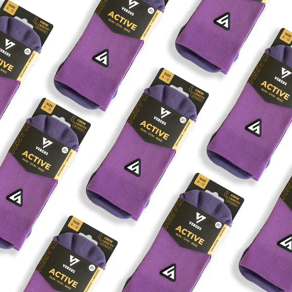 Versus Classic Plum Active Crew Tab Socks