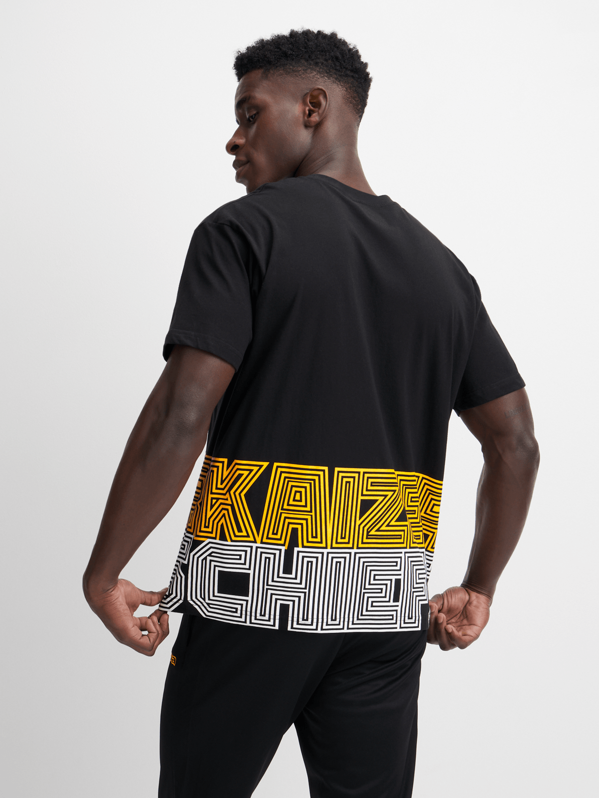 Official Kappa Kaizer Chiefs Ametod Black Tee: Premium Cotton Fan Gear Shirt