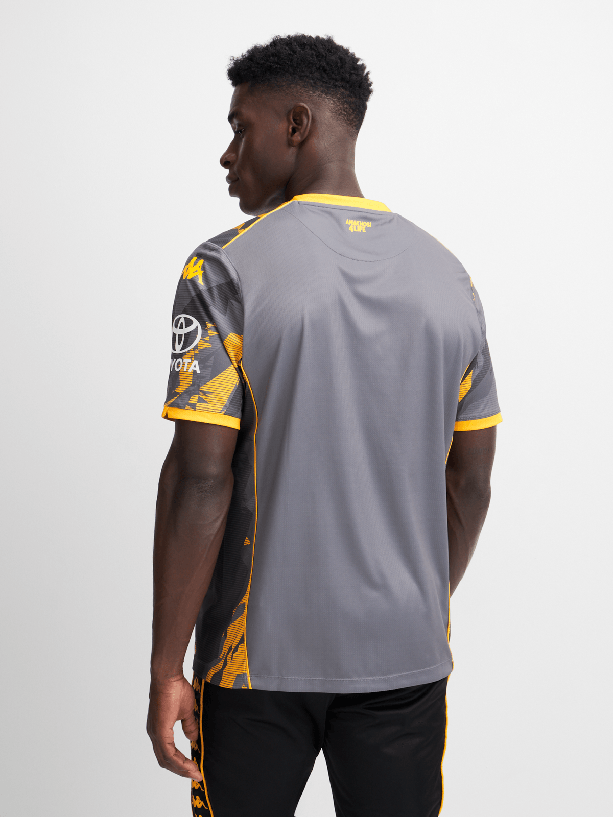 Kappa Men's Kaizer Chiefs Away 25/26 Grey Stadium Jersey Kombat Kit